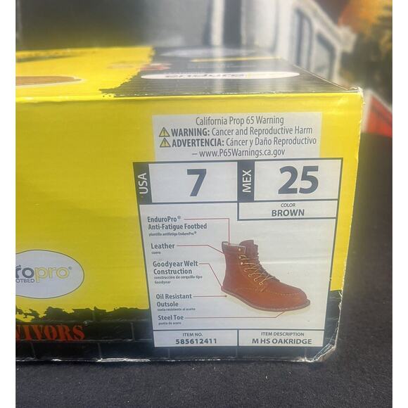 HERMAN SURVIVORS Size 7 Oakridge Leather 6" Steel Toe Work Boots New in box‎ - Picture 2 of 7
